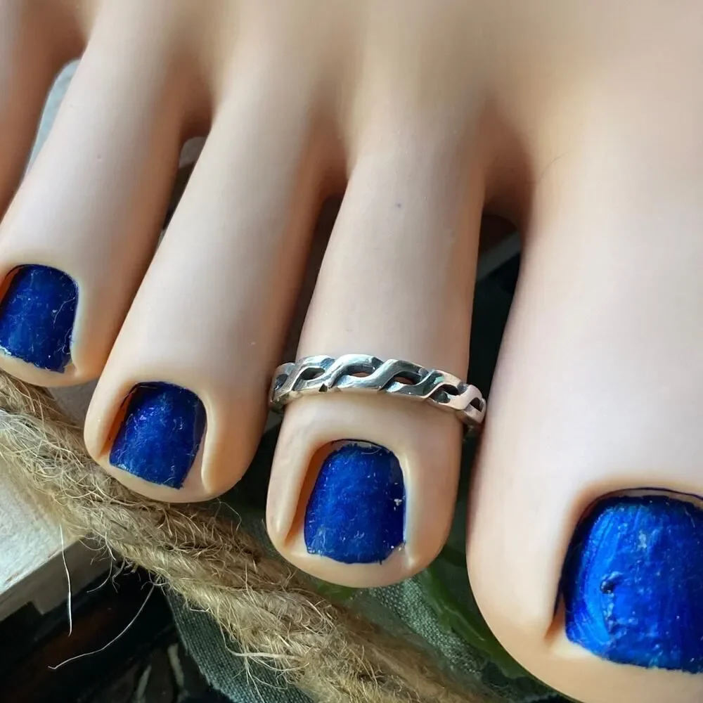 Sterling Silver Interwoven Toe Ring